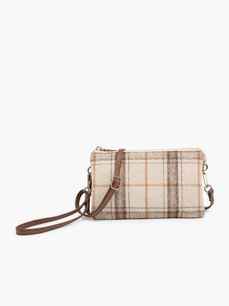 Riley Plaid 3 Compartment Crossbody Bag