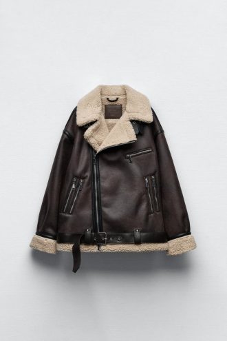 Women's Brown Aviator Leather Jacket