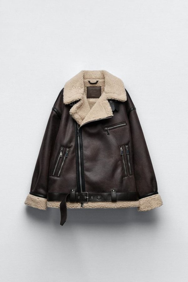Women's Brown Aviator Leather Jacket