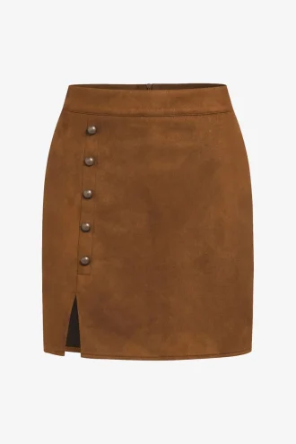 Camel Mini Suede Skirt