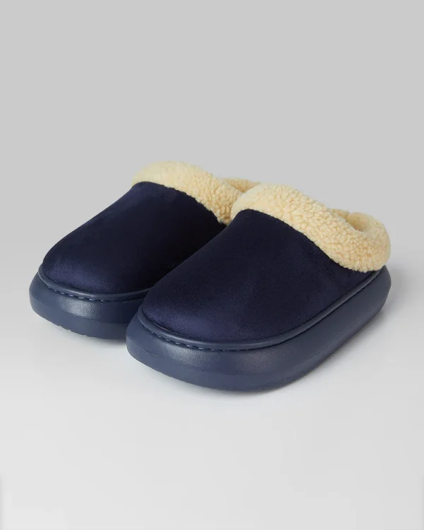 WOMEN'S SHERPA-LINED FAUX SUEDE SLIPPERS - Image 2