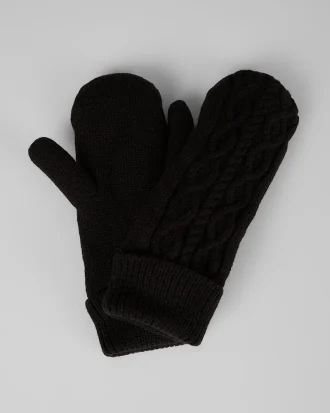 CABLE KNIT MITTENS