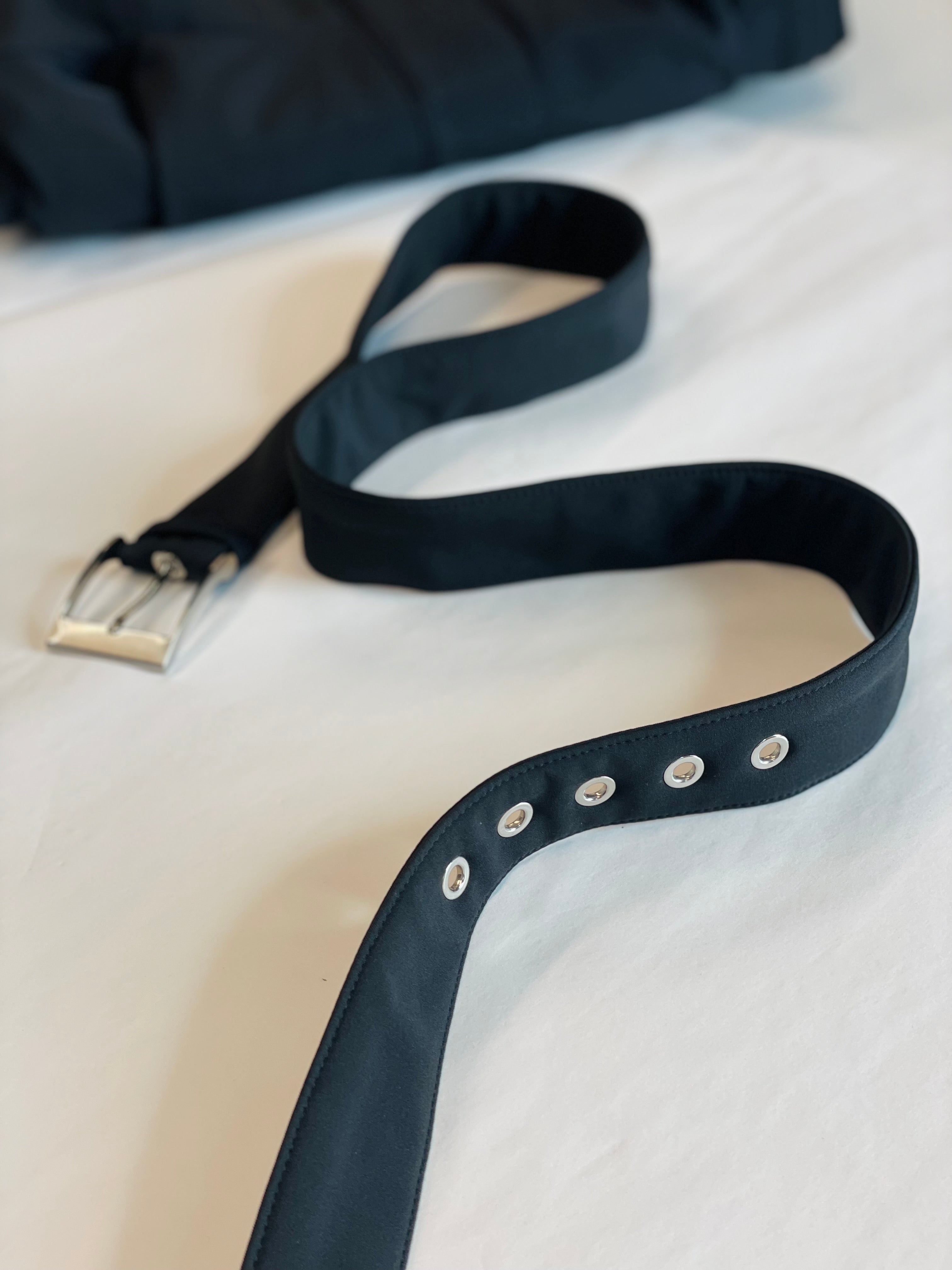 Belt with Buckle in Solid Black Color - Image 2