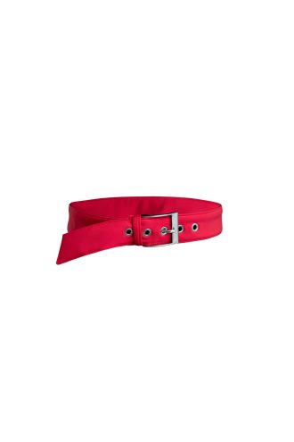 Belt with Buckle in Solid Red Color