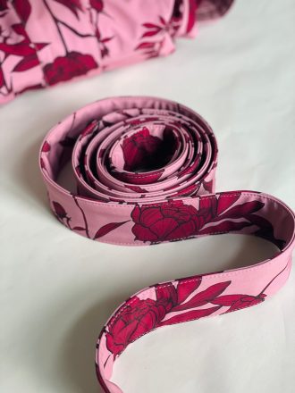 Pink Belt with Burgundy Peonies